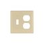 Combination Wallplate, Ivory, Toggle, Duplex Receptacle Cutout, Thermoset, 2-Gang, Standard, 2138V-BOX