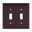 Toggle Wallplate, Brown, Toggle Cutout, Thermoset, Two- Gang, Standard, Ed Box, 2139B-BOX