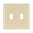 Toggle Wallplate, Ivory, Toggle Cutout, Thermoset, Two- Gang, Standard, 2139V