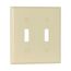 Toggle Wallplate, Ivory, Toggle Cutout, Thermoset, Two- Gang, Standard, 2139V