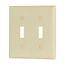 Toggle Wallplate, Ivory, Toggle Cutout, Thermoset, Two- Gang, Standard, 2139V