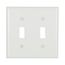 Toggle Wallplate, White, Toggle Cutout, Thermoset, Two- Gang, Standard, Ed Box, 2139W-BOX