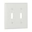 Toggle Wallplate, White, Toggle Cutout, Thermoset, Two- Gang, Standard, 2139W