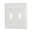 Toggle Wallplate, White, Toggle Cutout, Thermoset, Two- Gang, Standard, 2139W
