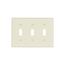 Toggle Wallplate, Almond, Toggle Cutout, Thermoset, Three- Gang, Standard, Ed Box, 2141A-BOX