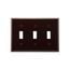 Toggle Wallplate, Brown, Toggle Cutout, Thermoset, Three- Gang, Standard, Ed Box, 2141B-BOX