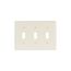 Toggle Wallplate, Lt. Almond, Toggle Cutout, Thermoset, Three- Gang, Standard, Ed Box, 2141LA-BOX