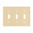 Toggle Wallplate, Ivory, Toggle Cutout, Thermoset, Three- Gang, Standard, Ed Box, 2141V-BOX