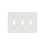 Toggle Wallplate, White, Toggle Cutout, Thermoset, Three- Gang, Standard, Ed Box, 2141W-BOX