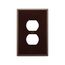 Duplex Receptacle Wallplate, Brown, Duplex Receptacle Cutout, Thermoset, Single-Gang, Oversize, 2142B-BOX