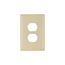 Duplex Receptacle Wallplate, Ivory, Duplex Receptacle Cutout, Thermoset, Single-Gang, Oversize, 2142V-BOX
