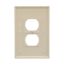 Duplex Receptacle Wallplate, Ivory, Duplex Receptacle Cutout, Thermoset, Single-Gang, Oversize, 2142V-BOX