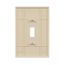 Toggle Wallplate, Ivory, Toggle Cutout, Thermoset, Single- Gang, Oversize, Ed Box, 2144V-BOX