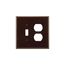 Combination Wallplate, Brown, Toggle, Duplex Receptacle Cutout, Thermoset, 2-Gang, Oversize, 2148B-BOX