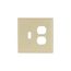 Combination Wallplate, Ivory, Toggle, Duplex Receptacle Cutout, Thermoset, 2-Gang, Oversize, 2148V-BOX