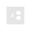 Combination Wallplate, White, Toggle, Duplex Receptacle Cutout, Thermoset, 2-Gang, Oversize, 2148W-BOX