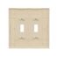 Toggle Wallplate, Ivory, Toggle Cutout, Thermoset, Two- Gang, Oversize, Ed Box, 2149V-BOX