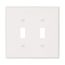 Toggle Wallplate, White, Toggle Cutout, Thermoset, Two- Gang, Oversize, Ed Box, 2149W-BOX