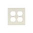 Duplex Receptacle Wallplate, Lt. Almond, Duplex Receptacle Cutout, Thermoset, 2-Gang, 2150LA-BOX