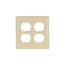 Standard Size Duplex Receptacle Wallplate, Ivory, Power Outlet, Thermoset, 2, Standard, 2150V-BOX