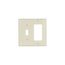 Combination Wallplate, Almond, Toggle, Decorator Cutout, Thermoset, 2- Gang, Standard, Ed Box, 2153A-BOX