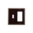 Combination Wallplate, Brown, Toggle, Decorator Cutout, Thermoset, 2- Gang, Standard, Ed Box, 2153B-BOX