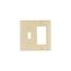 Combination Wallplate, Ivory, Toggle, Decorator Cutout, Thermoset, 2- Gang, Standard, Ed Box, 2153V-BOX