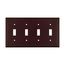Toggle Wallplate, Brown, Toggle Cutout, Thermoset, Four- Gang, Standard, Ed Box, 2154B-BOX