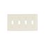 Toggle Wallplate, Lt. Almond, Toggle Cutout, Thermoset, Four- Gang, Standard, Ed Box, 2154LA-BOX