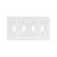 Toggle Wallplate, White, Toggle Cutout, Thermoset, Four- Gang, Standard, Ed Box, 2154W-BOX