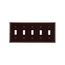 Toggle Wallplate, Brown, Toggle Cutout, Thermoset, Five- Gang, Standard, Ed Box, 2155B-BOX