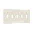 Toggle Wallplate, Lt. Almond, Toggle Cutout, Thermoset, Five- Gang, Standard, 2155LA