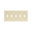 Toggle Wallplate, Ivory, Toggle Cutout, Thermoset, Five- Gang, Standard, Ed Box, 2155V-BOX