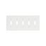 Toggle Wallplate, White, Toggle Cutout, Thermoset, Five- Gang, Standard, Ed Box, 2155W-BOX
