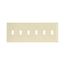 Toggle Wallplate, Ivory, Toggle Cutout, Thermoset, 6-Gang, Standard, Ed Box, 2156V-BOX