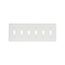 Toggle Wallplate, Almond, Toggle Cutout, Thermoset, 6-Gang, Standard, Ed Box, 2156W-BOX
