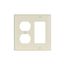 Combination Wallplate, Almond, Duplex Receptacle, Decorator Cutout, Thermoset, 2-Gang, 2157A-BOX