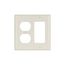Combination Wallplate, Lt. Almond, Duplex Receptacle, Decorator Cutout, Thermoset, 2-Gang, 2157LA-BOX