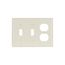 Combination Wallplate, Lt. Almond, Toggle, Toggle, Duplex Receptacle Cutout, Thermoset, 3-Gang, 2158LA