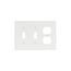 Combination Wallplate, White, Toggle, Toggle, Duplex Receptacle Cutout, Thermoset, 3-Gang, 2158W-BOX