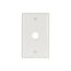 Telephone And Coaxial Wallplate, White, 0.625" Hole Cutout, Thermoset, Single-Gang, 2159W-BOX