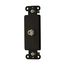 Decorator Insert w/ Connector, Type F Coaxial Adapter, Video Applications, 2162BK