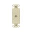 Decorator Insert w/ Connector, Type F Coaxial Adapter, Residential Video Applications, Ivory, 2162V