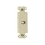 Decorator Insert w/ Connector, Type F Coaxial Adapter, Residential Video Applications, Ivory, 2162V