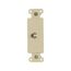 Decorator Insert w/ Connector, Type F Coaxial Adapter, Residential Video Applications, Ivory, 2162V