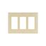Decorator / Gfci Wallplate, Gray, Decorator Cutout, Thermoset, 3- Gang, Standard, Ed Box, 2163GY-BOX
