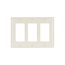 Decorator / Gfci Wallplate, Lt. Almond, Decorator Cutout, Thermoset, 3- Gang, Standard, Ed Box, 2163LA-BOX