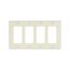 Decorator / Gfci Wallplate, Almond, Decorator Cutout, Thermoset, 4- Gang, Standard, Ed Box, 2164A-BOX