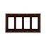Decorator / Gfci Wallplate, Brown, Decorator Cutout, Thermoset, 4- Gang, Standard, Ed Box, 2164B-BOX