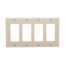 Decorator / Gfci Wallplate, Lt. Almond, Decorator Cutout, Thermoset, 4- Gang, Standard, Ed Box, 2164LA-BOX